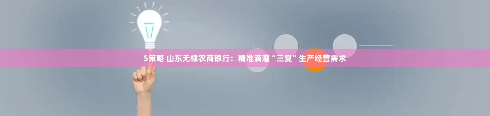 5策略 山东无棣农商银行：精准滴灌“三夏”生产经营需求